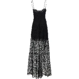 Black Polyester Long Dress