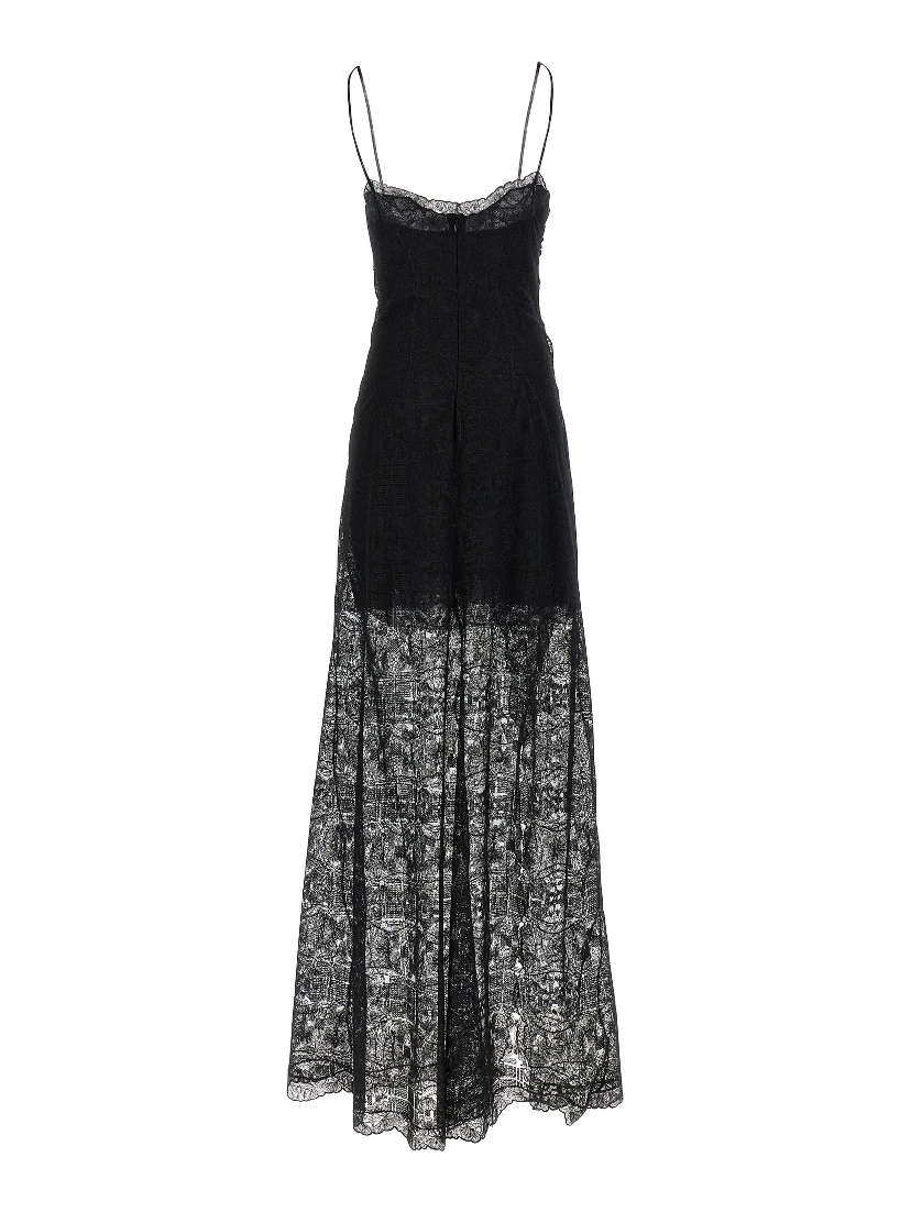 Black Polyester Long Dress