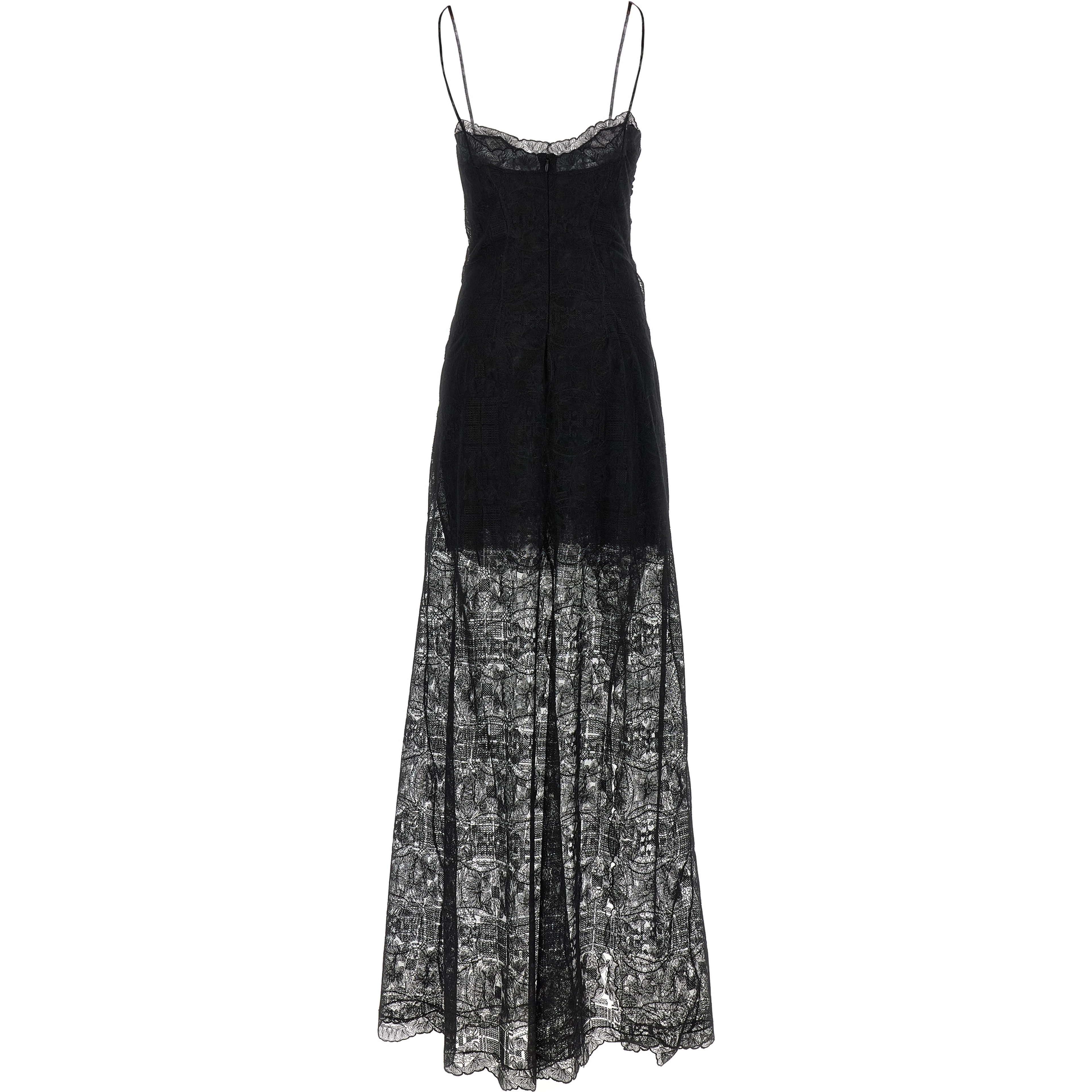 Black Polyester Long Dress