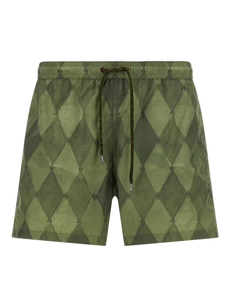 Bicolor Polyester Swim Shorts