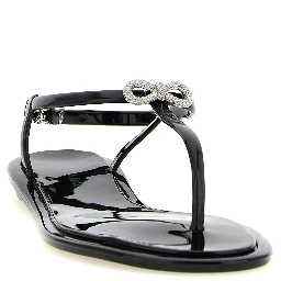 Black Pvc Flat Sandals