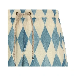 Blue Polyester Swim Shorts