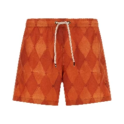 Orange Polyester Swim Shorts