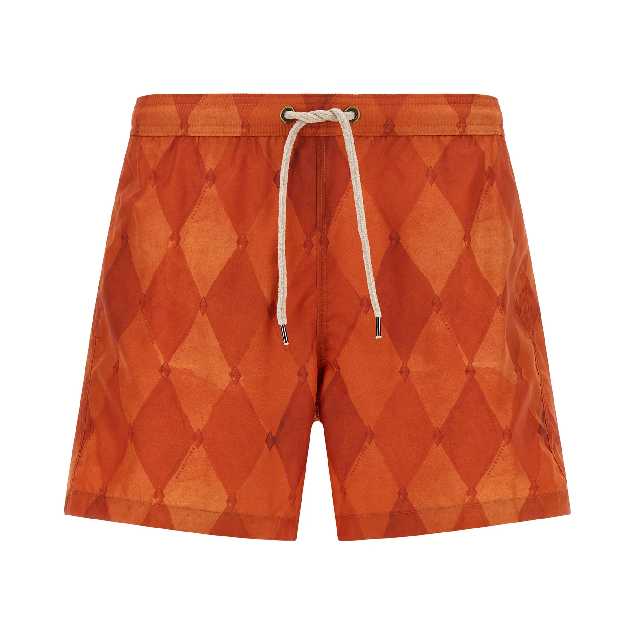 Orange Polyester Swim Shorts