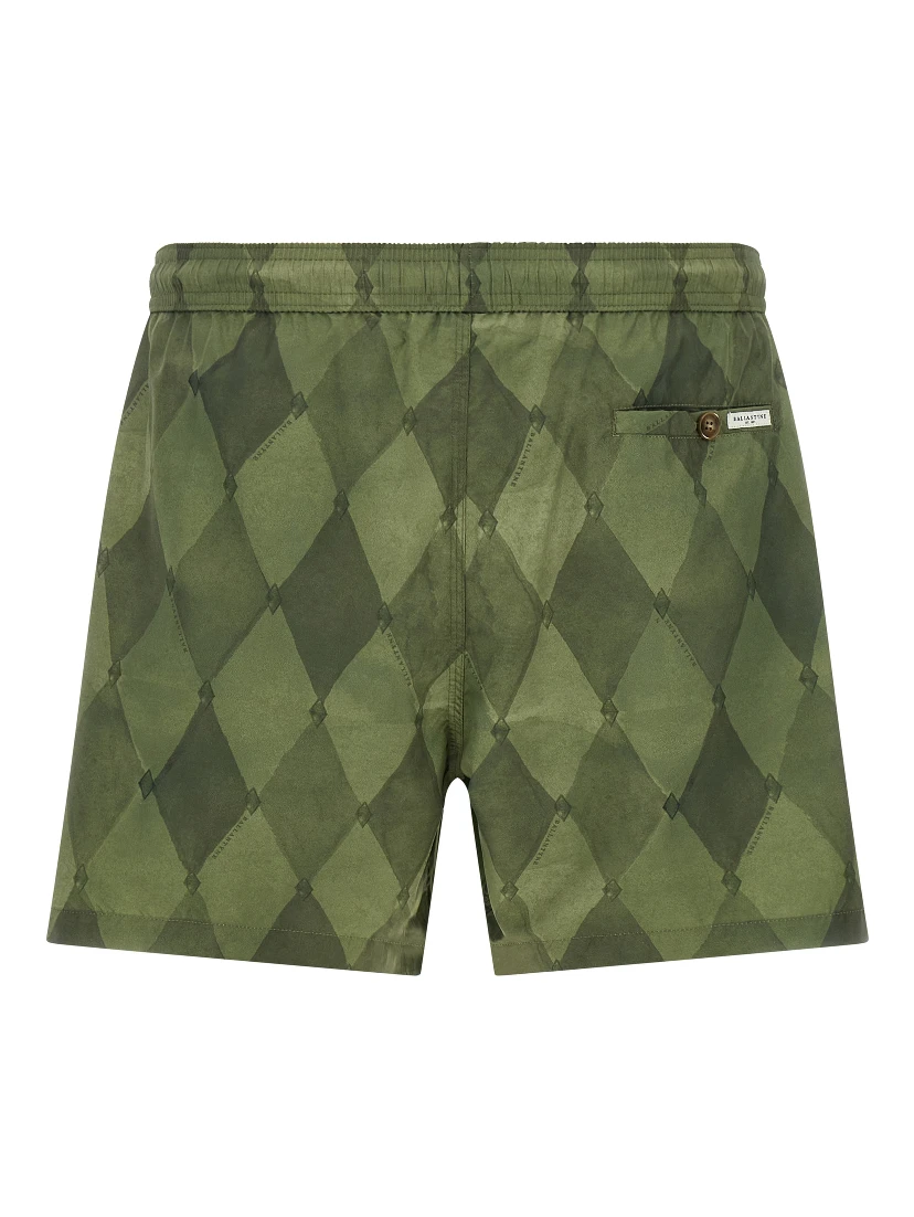 Bicolor Polyester Swim Shorts