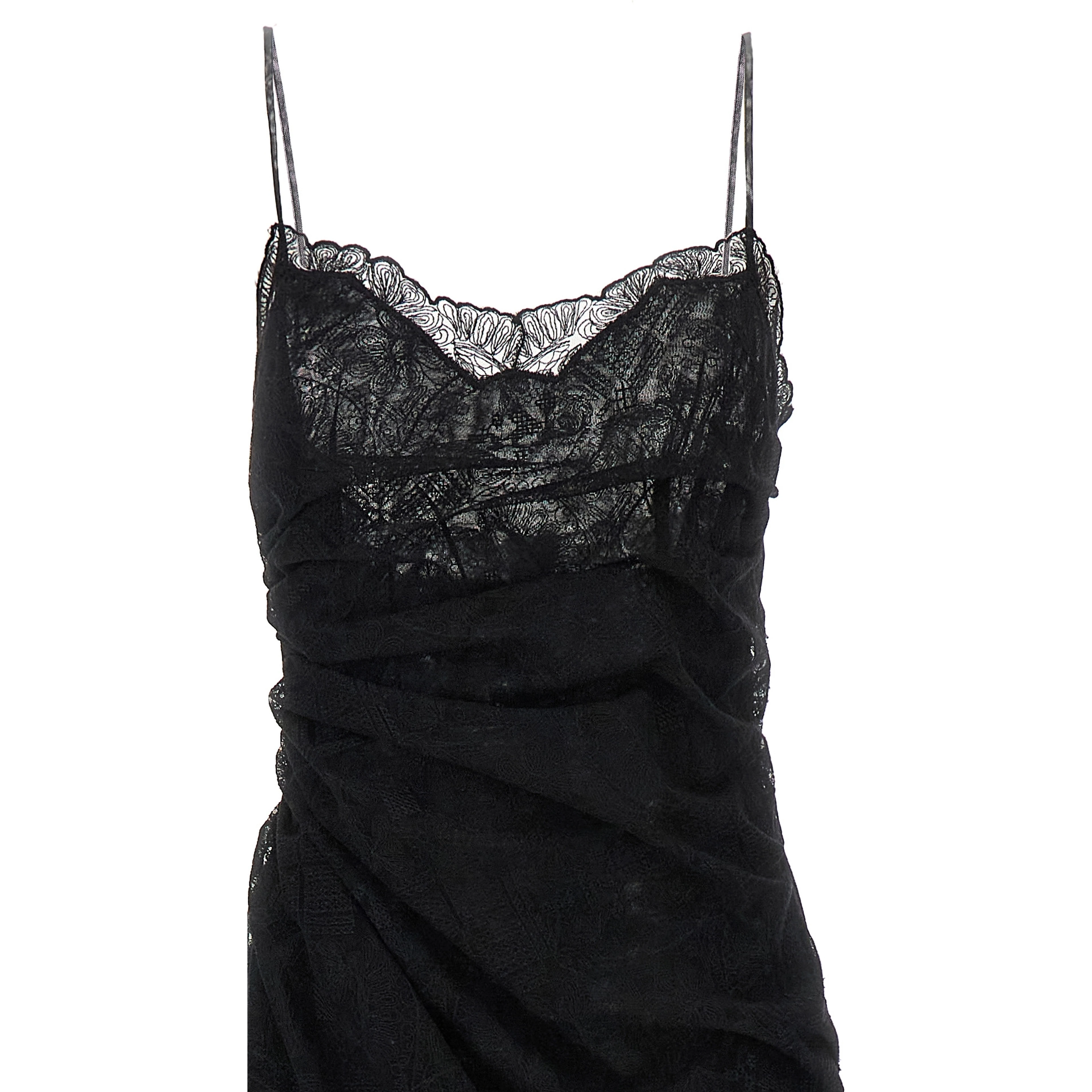 Black Polyester Long Dress