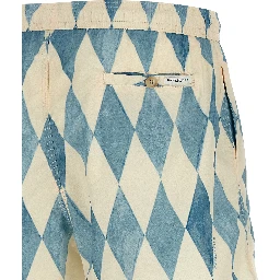Blue Polyester Swim Shorts