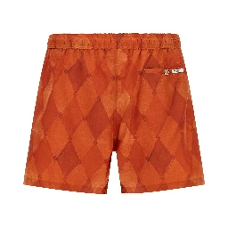 Orange Polyester Swim Shorts