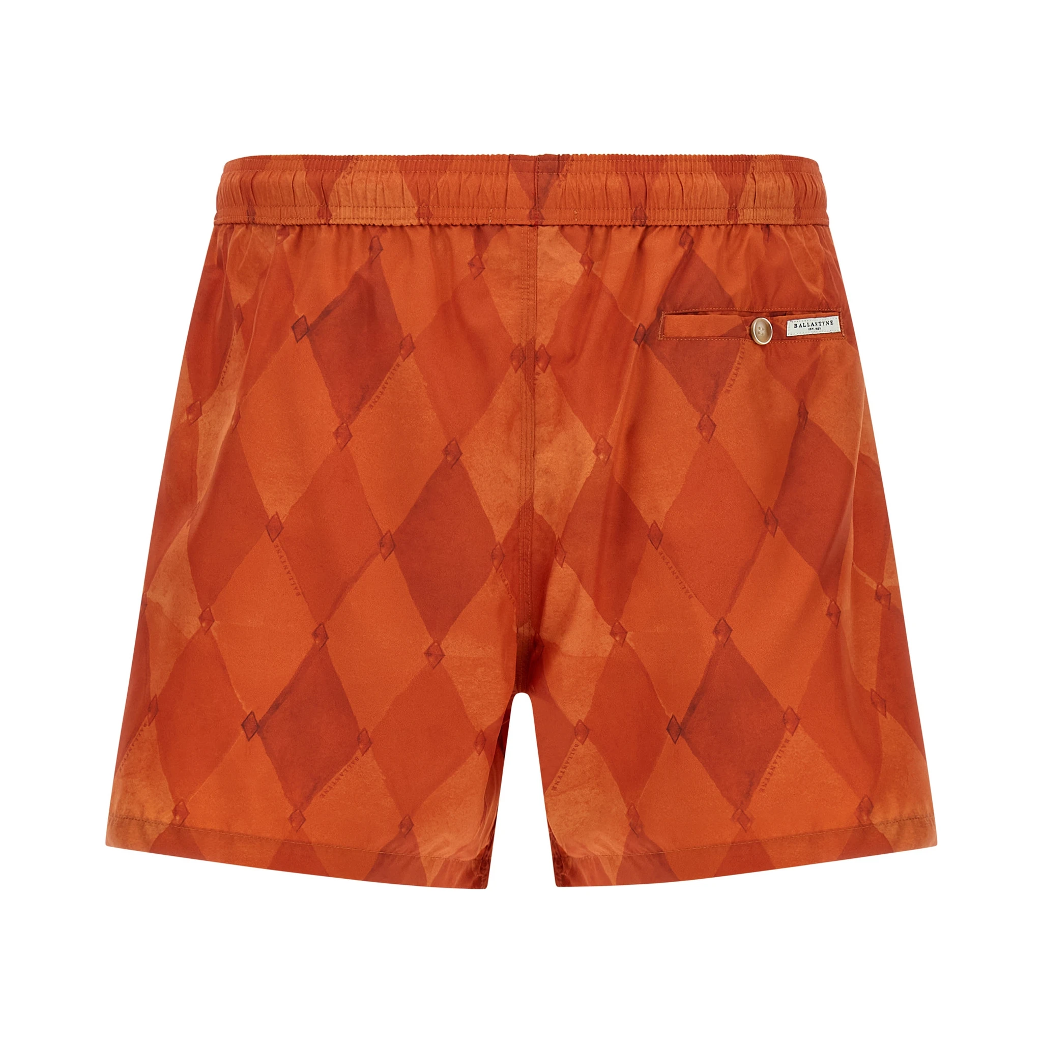 Orange Polyester Swim Shorts