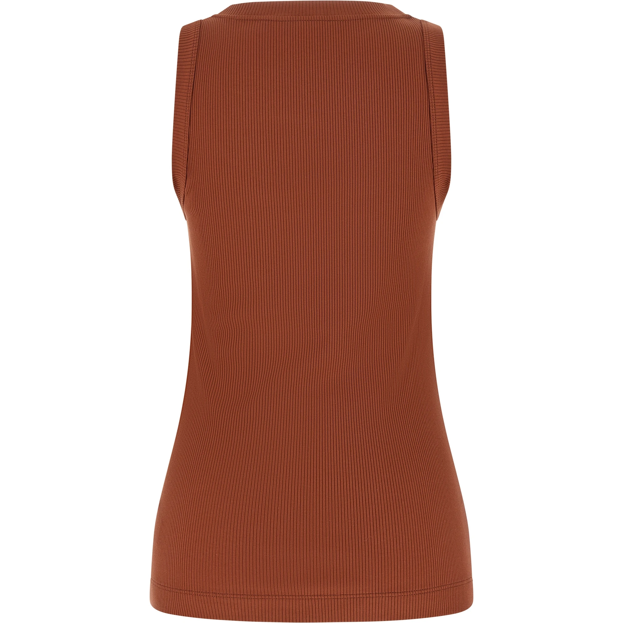 Brown Cotton Sleeveles T-Shirt