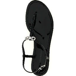 Black Pvc Flat Sandals