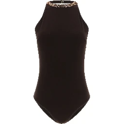 Brown Polyamide One-Piece Swimsuit