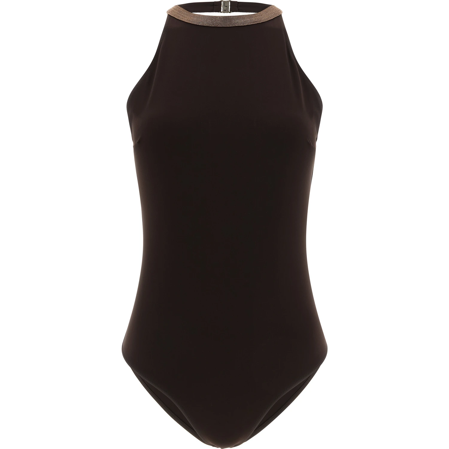 Brown Polyamide One-Piece Swimsuit