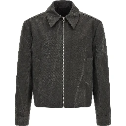 Gray Cotton Full-Length Jacket