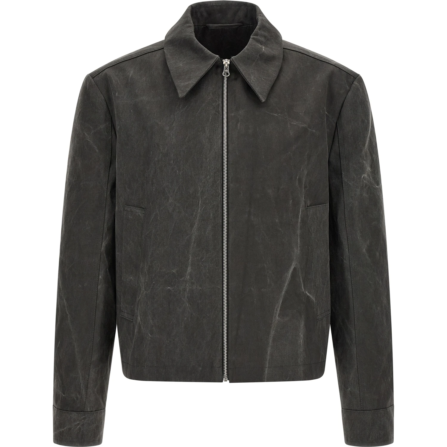 Gray Cotton Full-Length Jacket