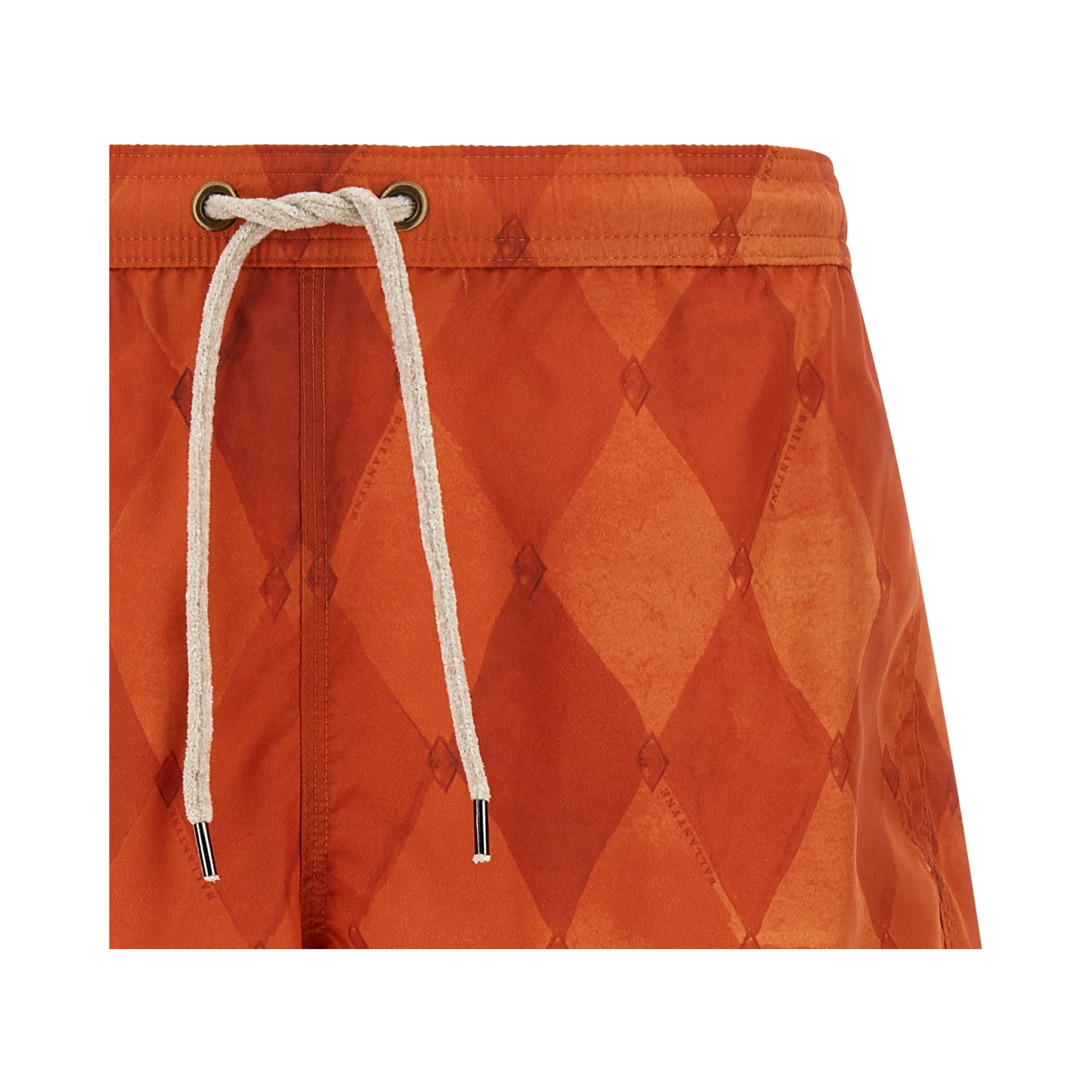 Orange Polyester Swim Shorts