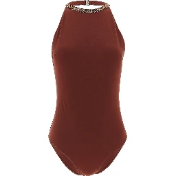 Bordeaux Polyamide One-Piece Swimsuit