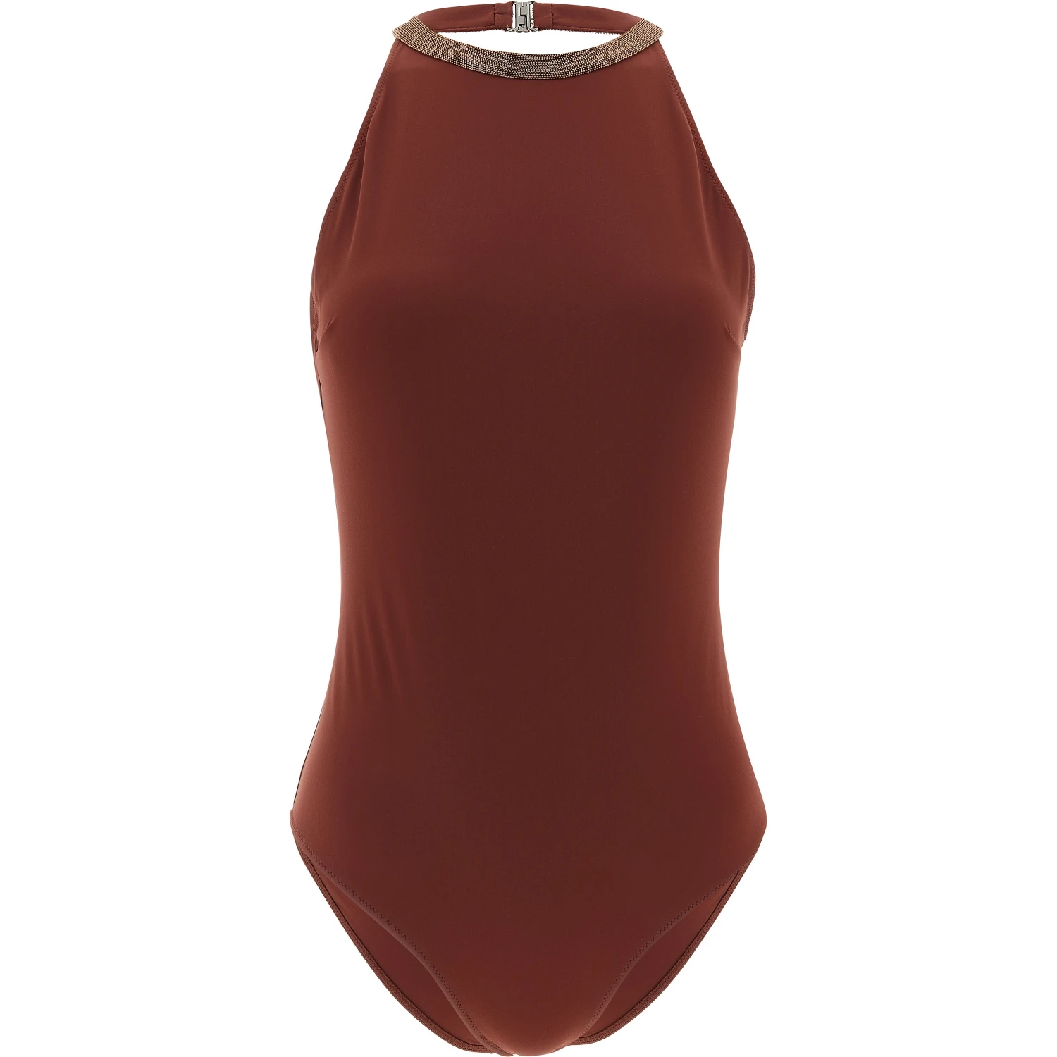Bordeaux Polyamide One-Piece Swimsuit