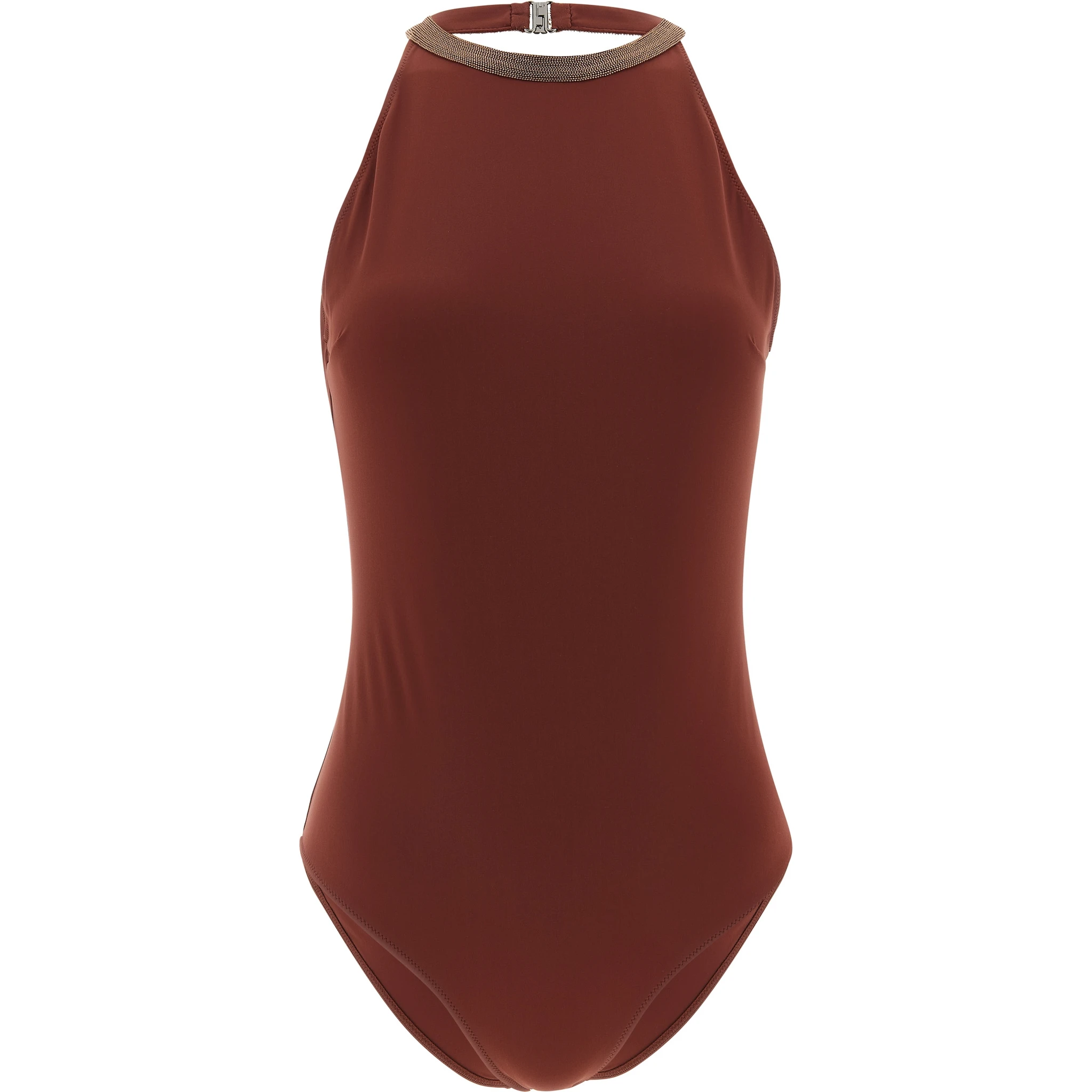 Bordeaux Polyamide One-Piece Swimsuit