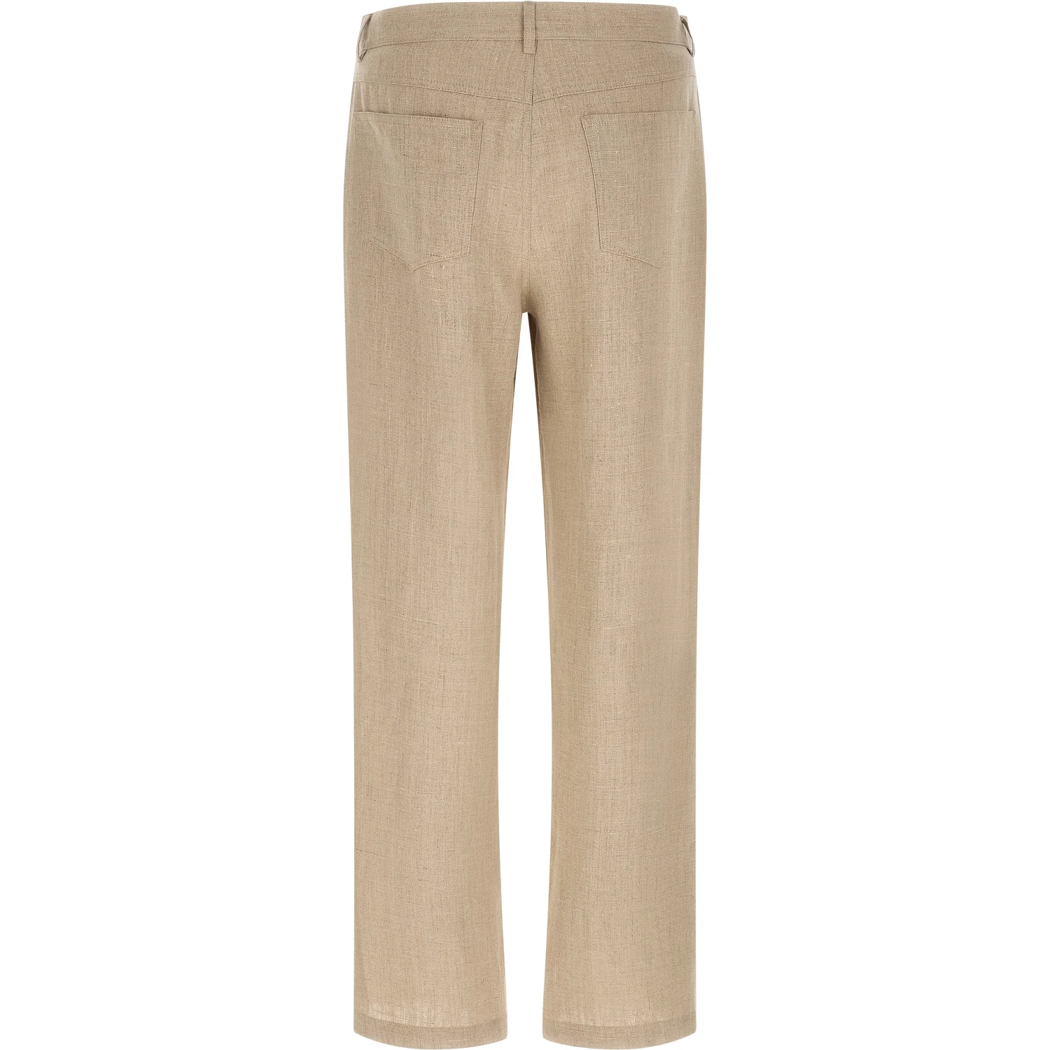 Beige Linen Casual Pants