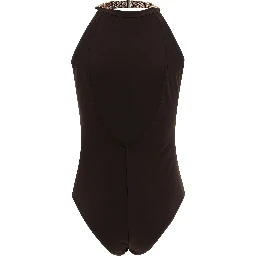 Brown Polyamide One-Piece Swimsuit