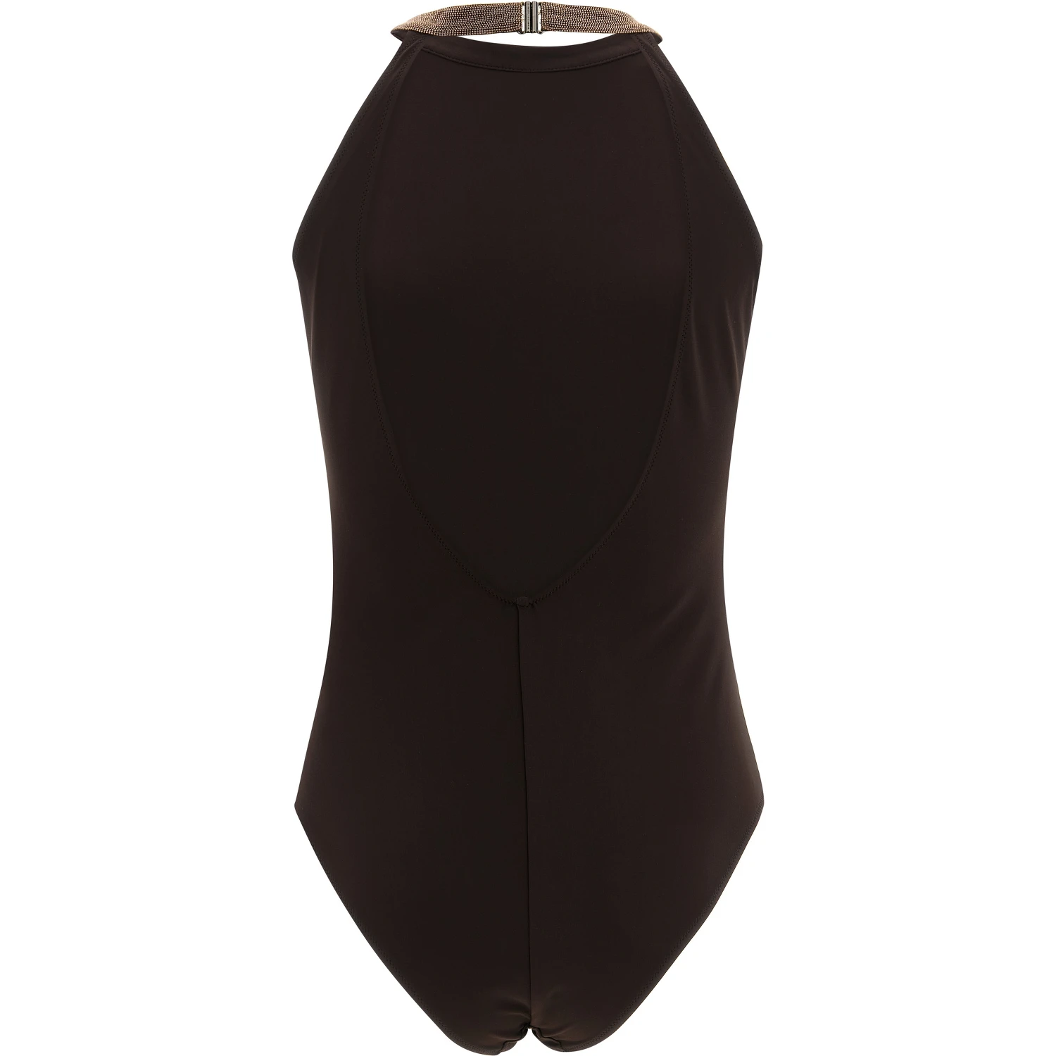Brown Polyamide One-Piece Swimsuit