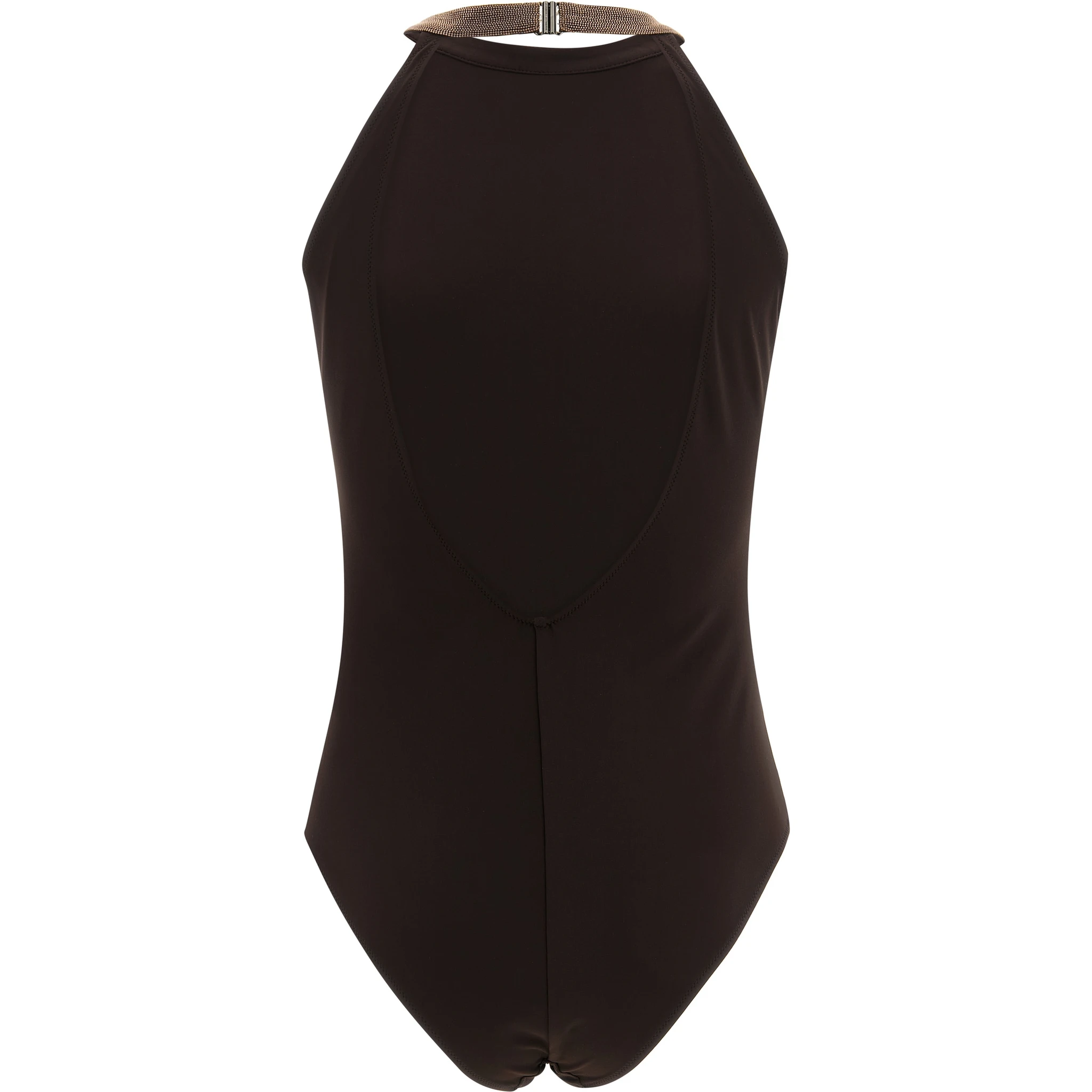 Brown Polyamide One-Piece Swimsuit