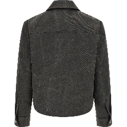 Gray Cotton Full-Length Jacket
