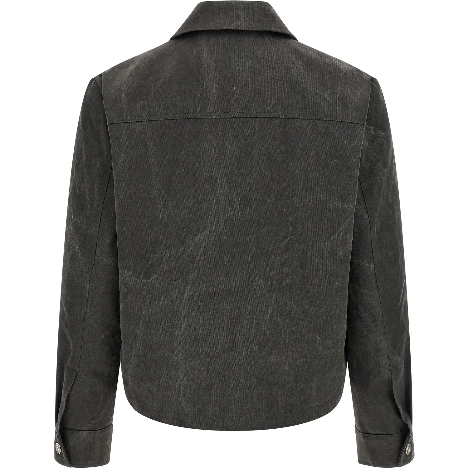 Gray Cotton Full-Length Jacket