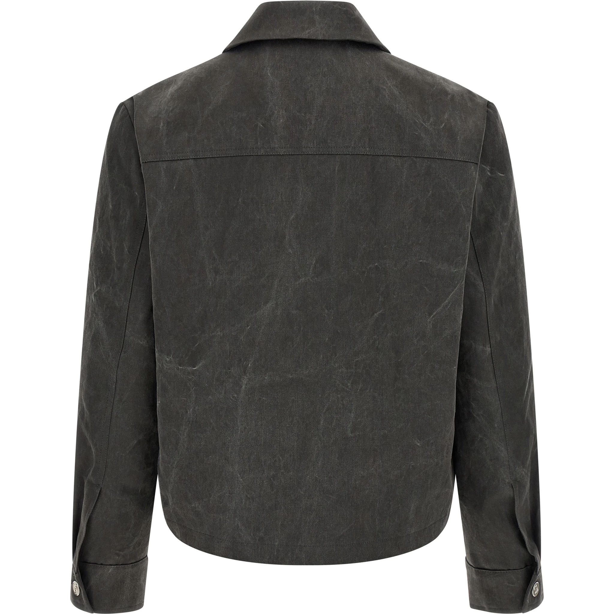 Gray Cotton Full-Length Jacket