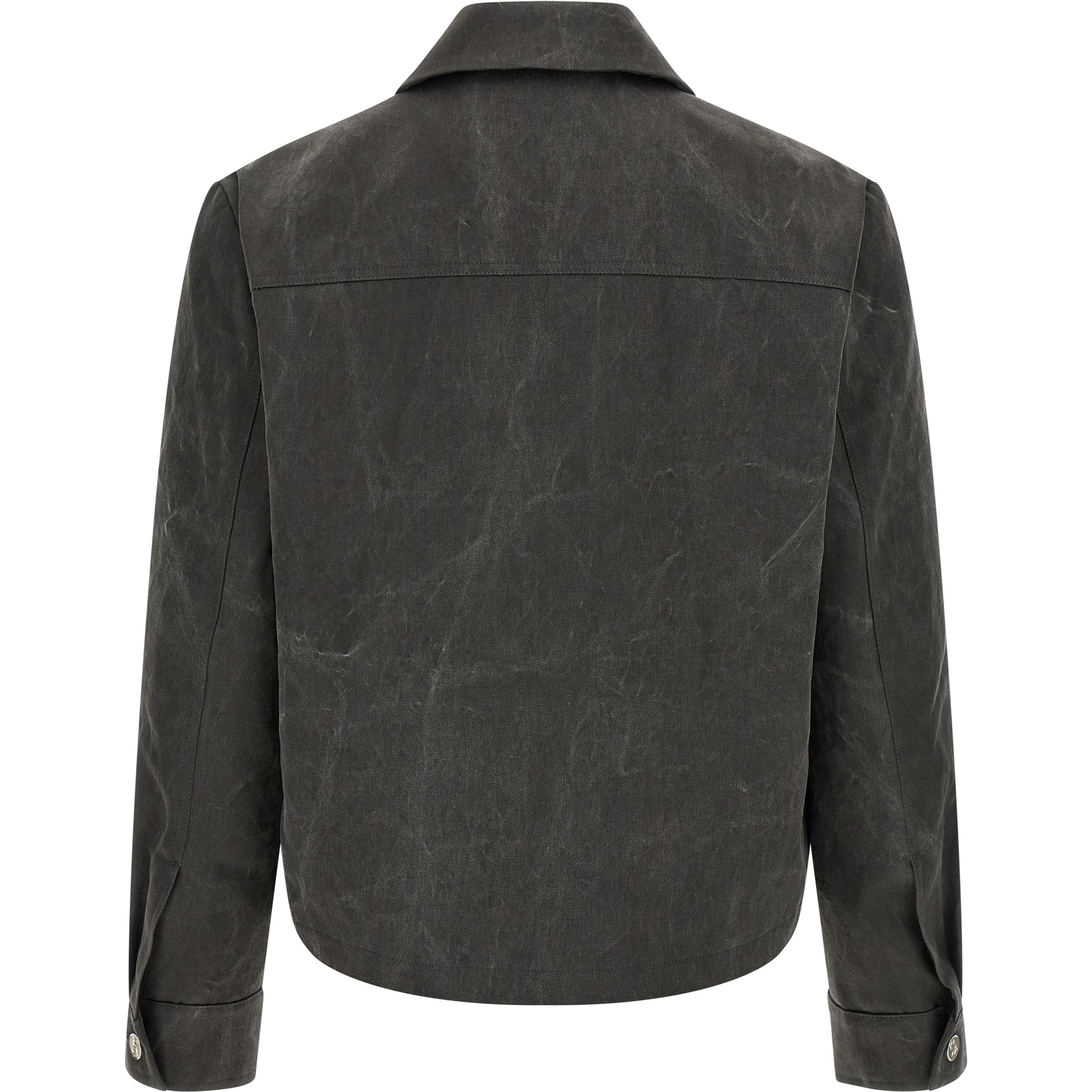 Gray Cotton Full-Length Jacket