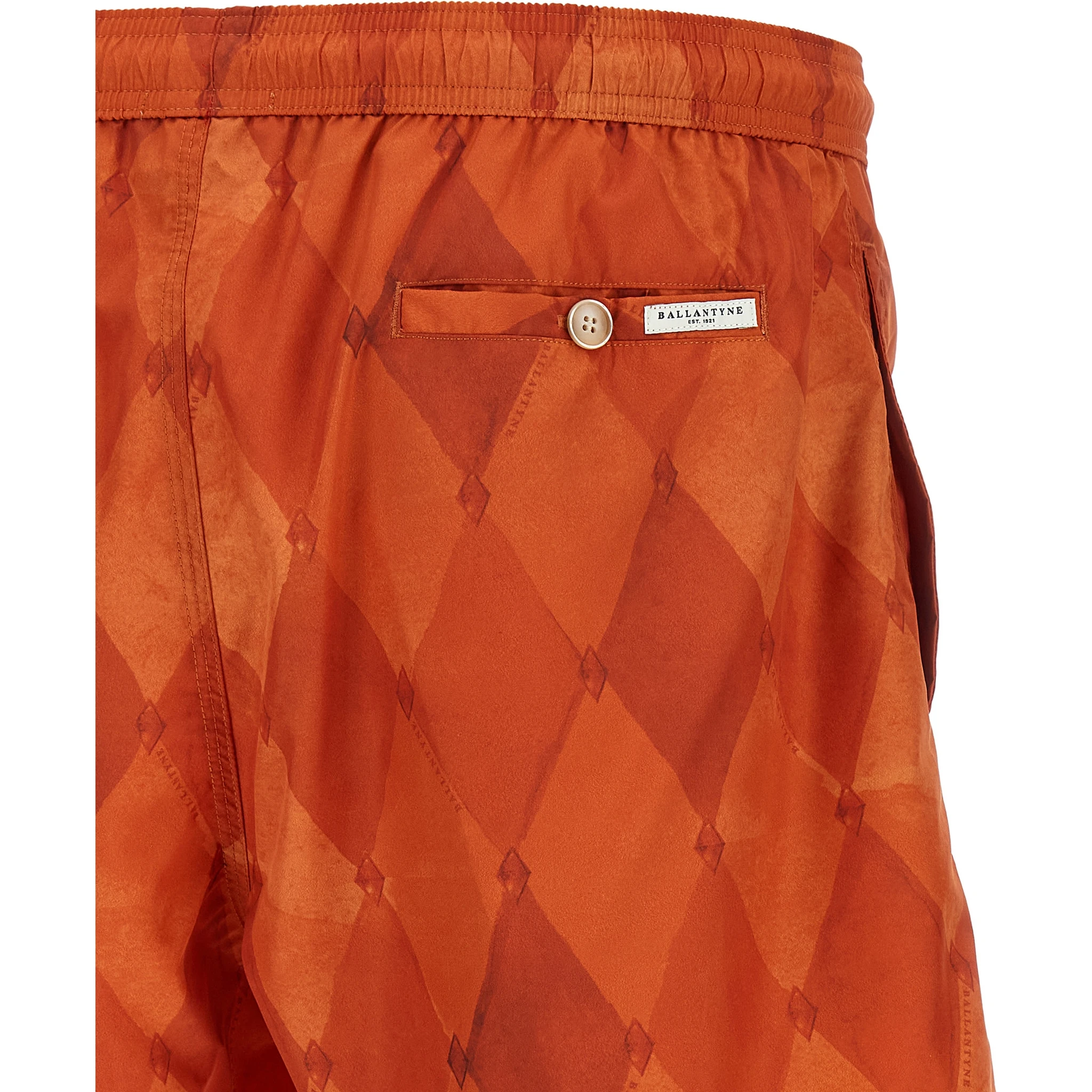 Orange Polyester Swim Shorts