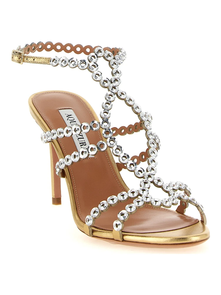 Gold Lamb Leather Stiletto Heel Sandals alternative