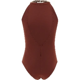 Bordeaux Polyamide One-Piece Swimsuit