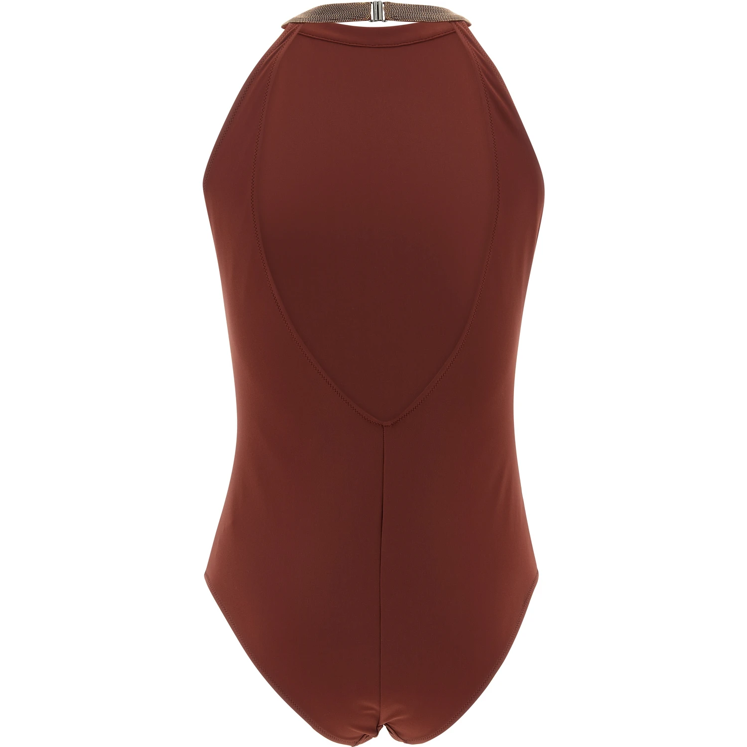 Bordeaux Polyamide One-Piece Swimsuit