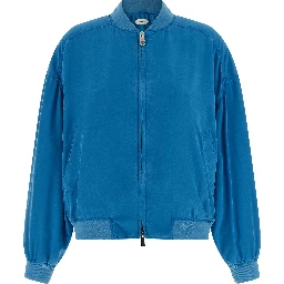 Blue Silk Bomber