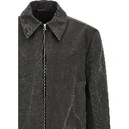 Gray Cotton Full-Length Jacket