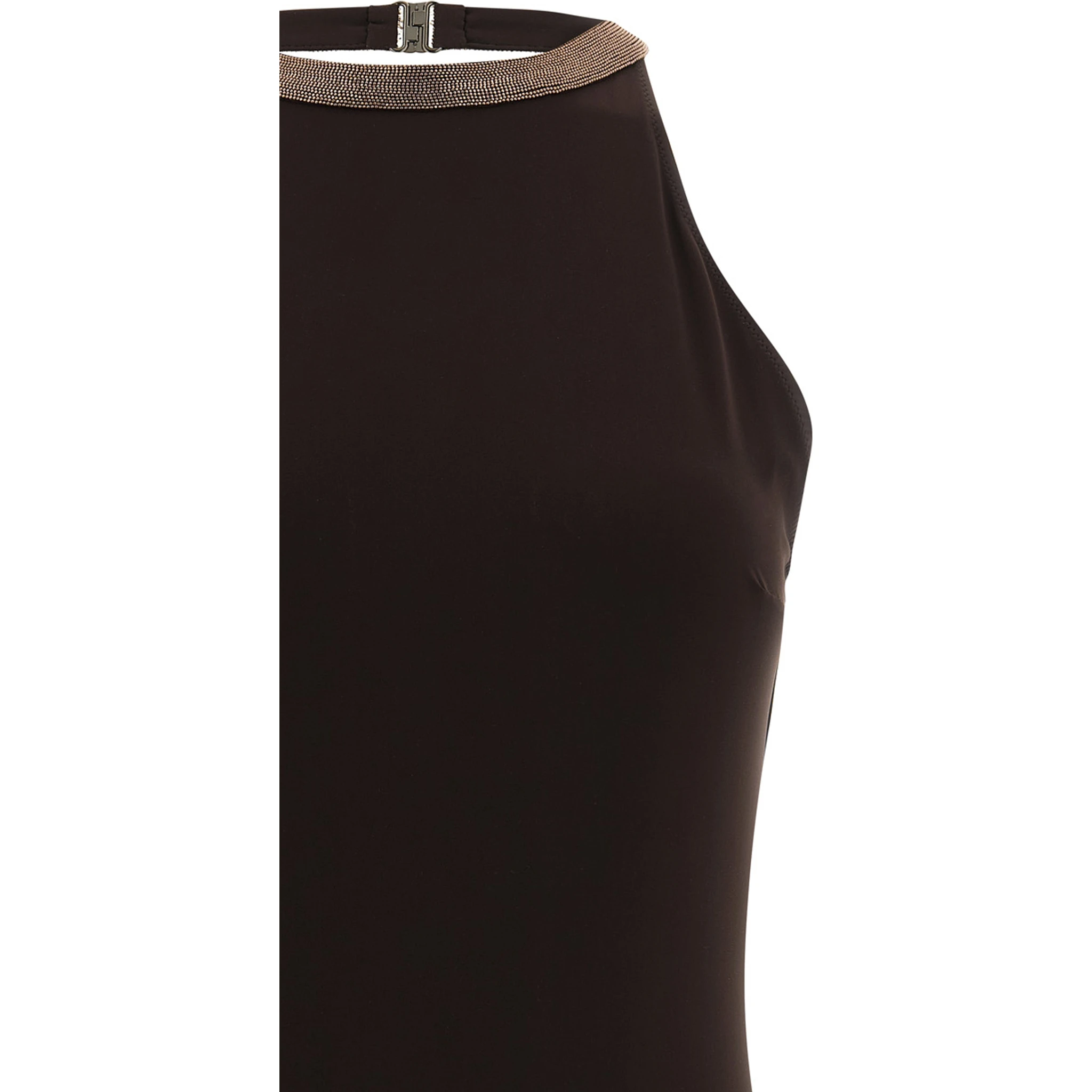 Brown Polyamide One-Piece Swimsuit