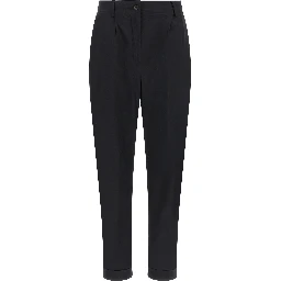 Black Cotton Casual Pants
