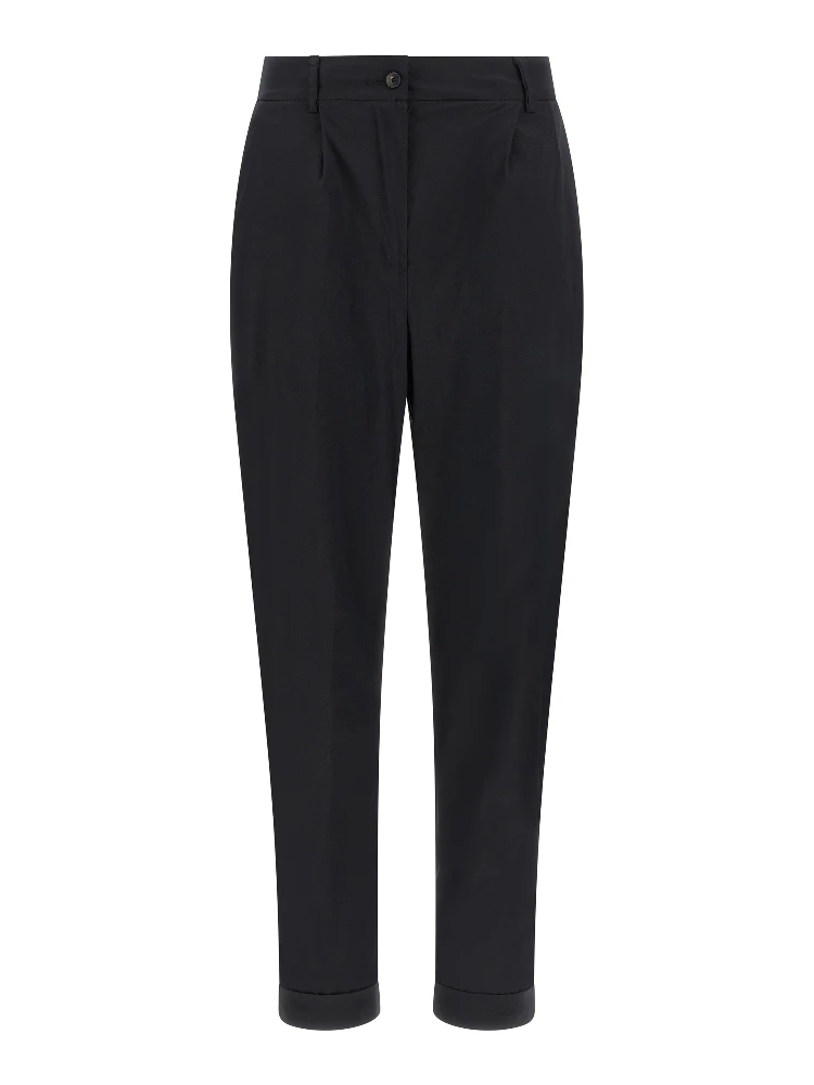 Black Cotton Casual Pants
