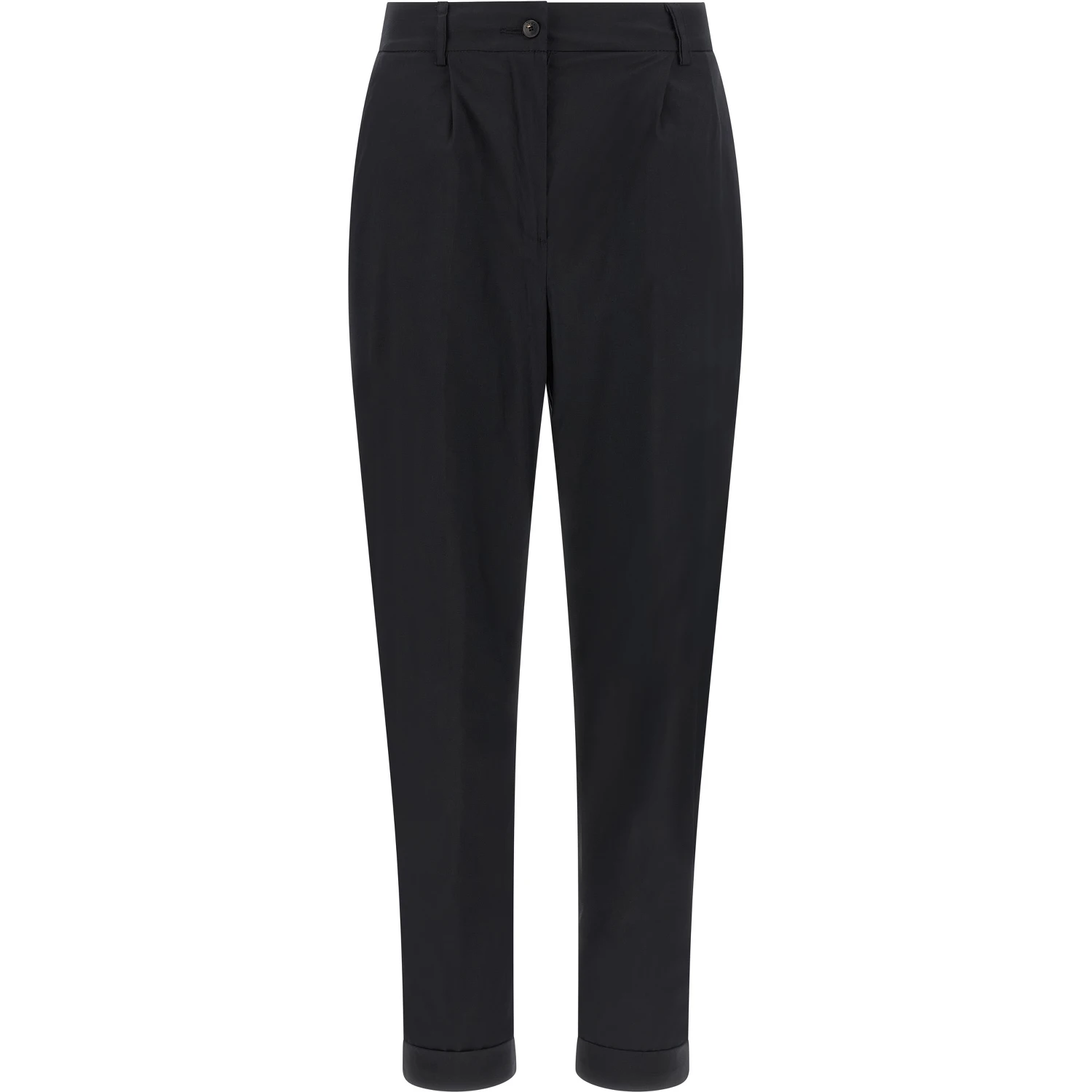 Black Cotton Casual Pants