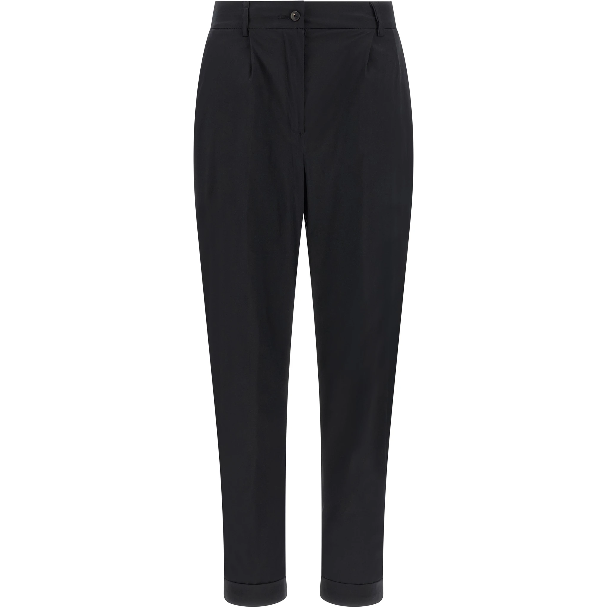Black Cotton Casual Pants