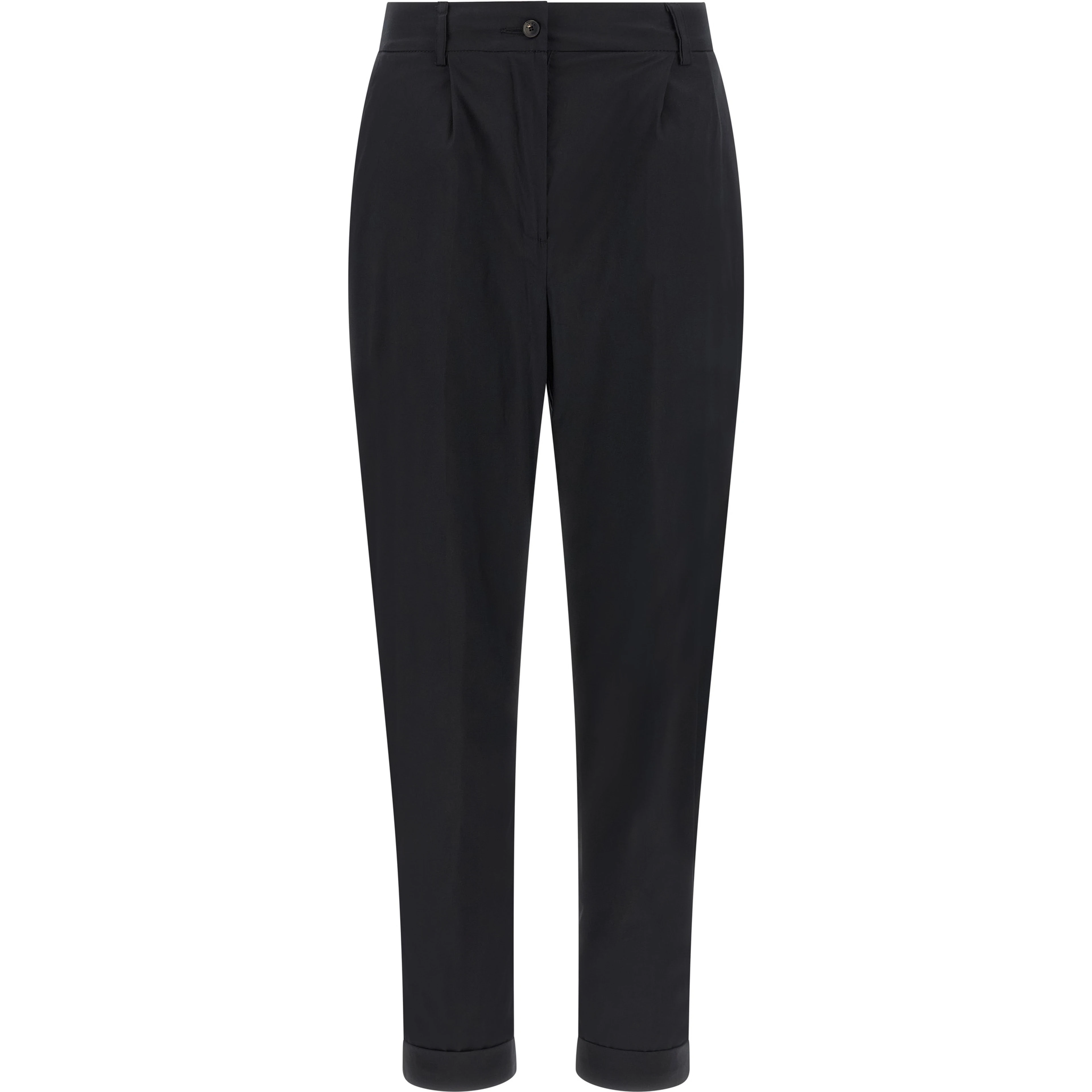 Black Cotton Casual Pants