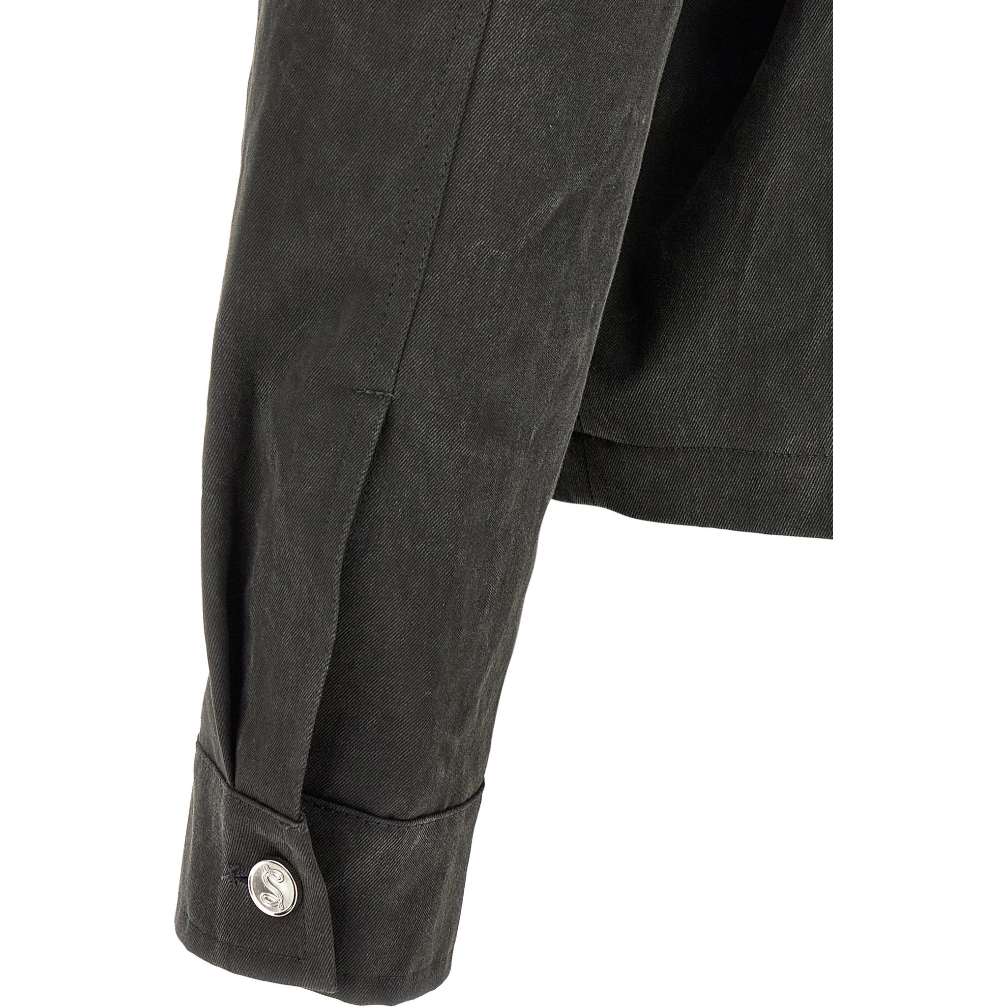 Gray Cotton Full-Length Jacket