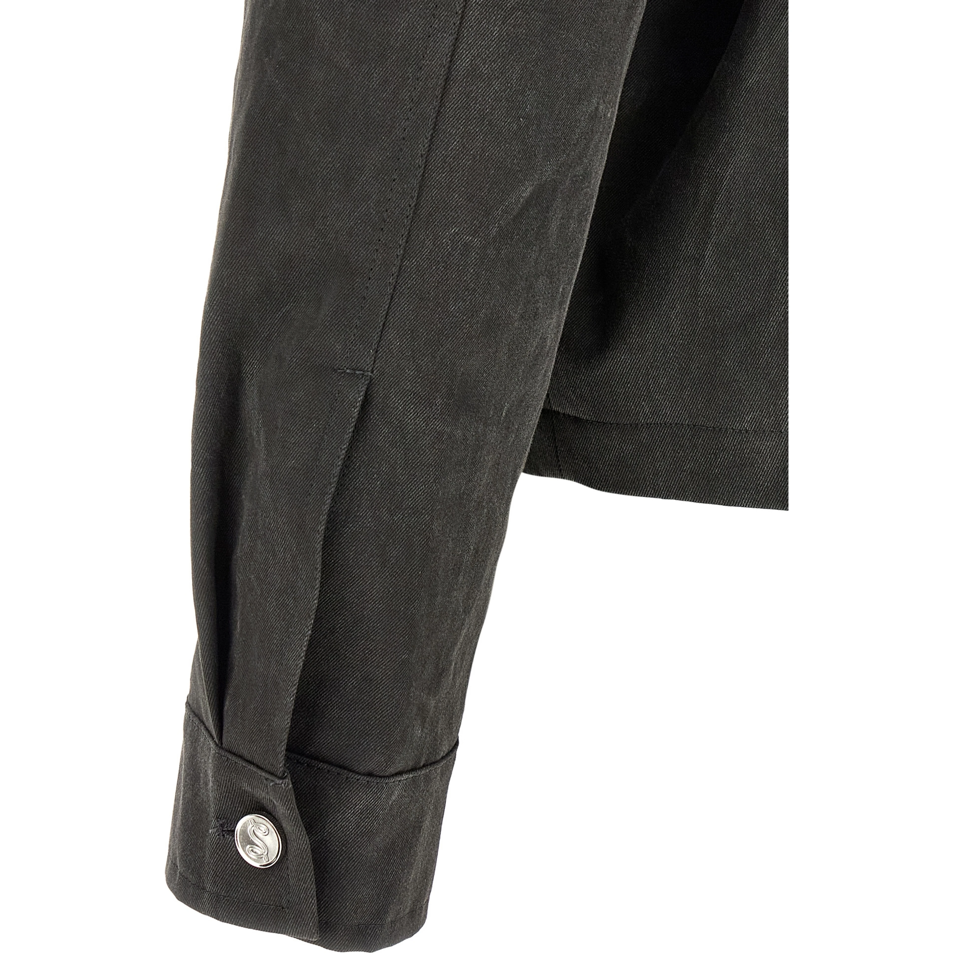 Gray Cotton Full-Length Jacket