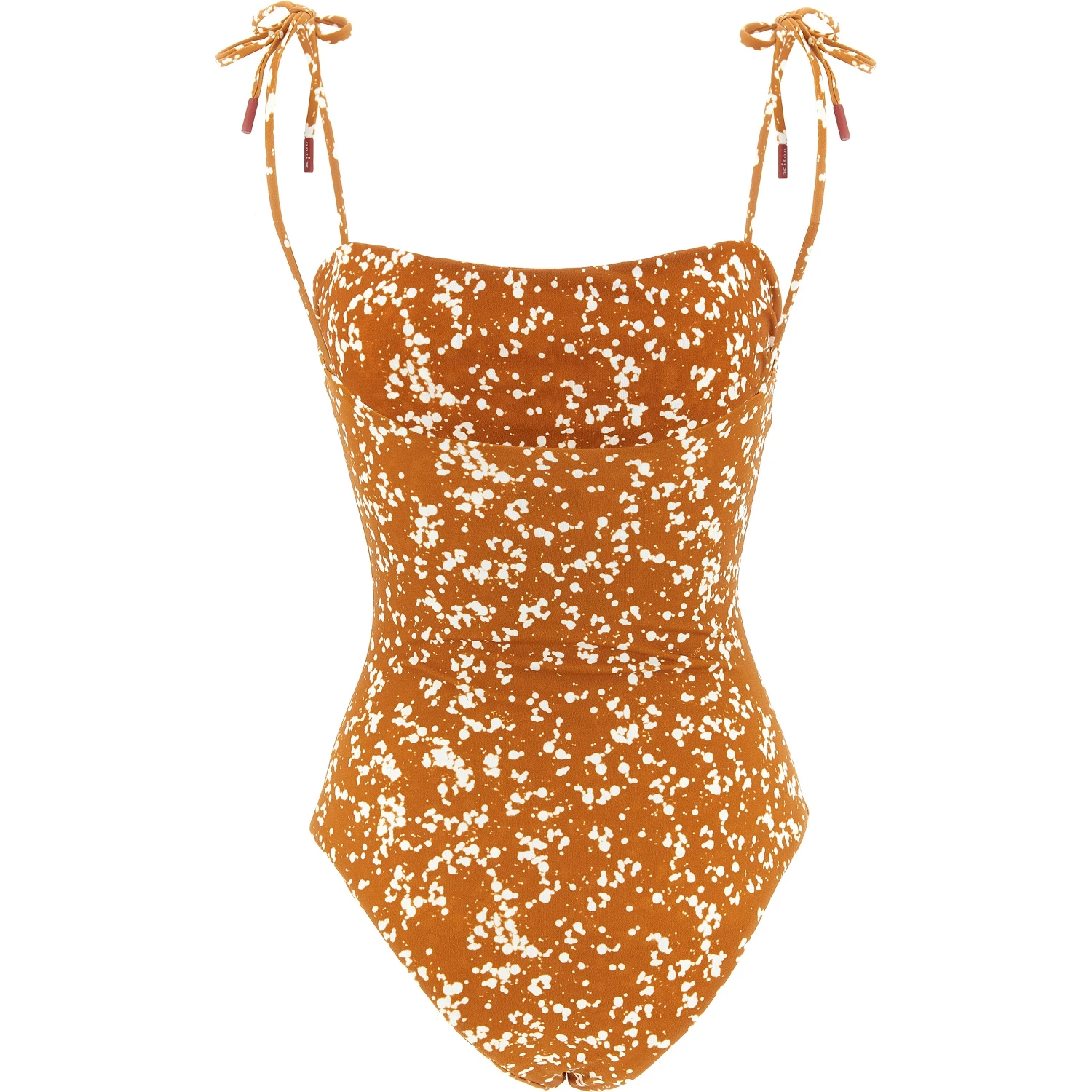 Brown Polyamide One-Piece Swimsuit