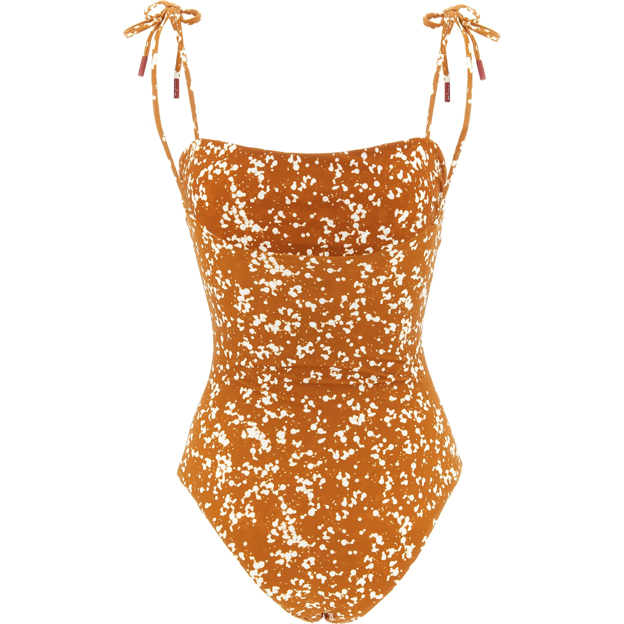 Brown Polyamide One-Piece Swimsuit