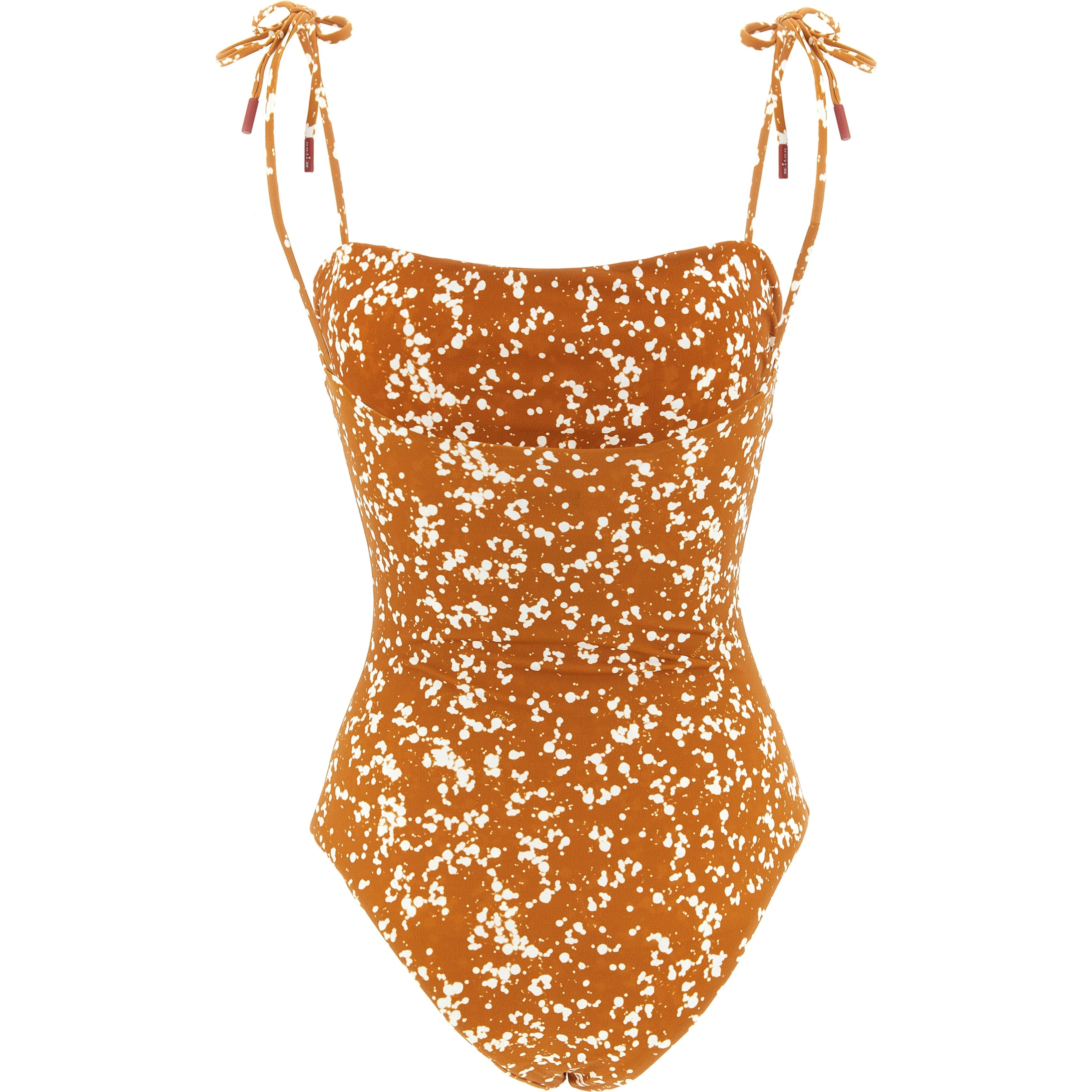 Brown Polyamide One-Piece Swimsuit