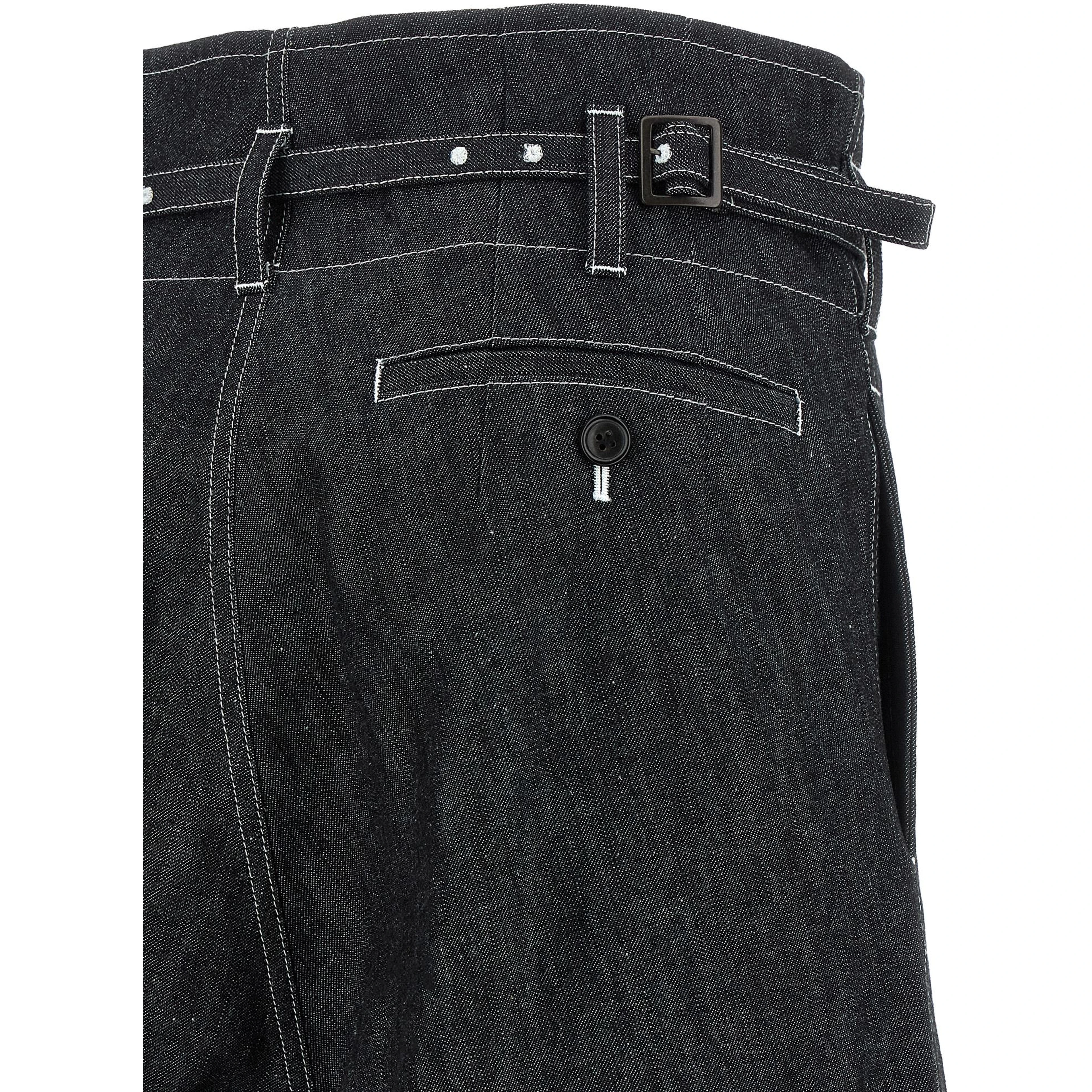 Black Cotton Bermuda Shorts