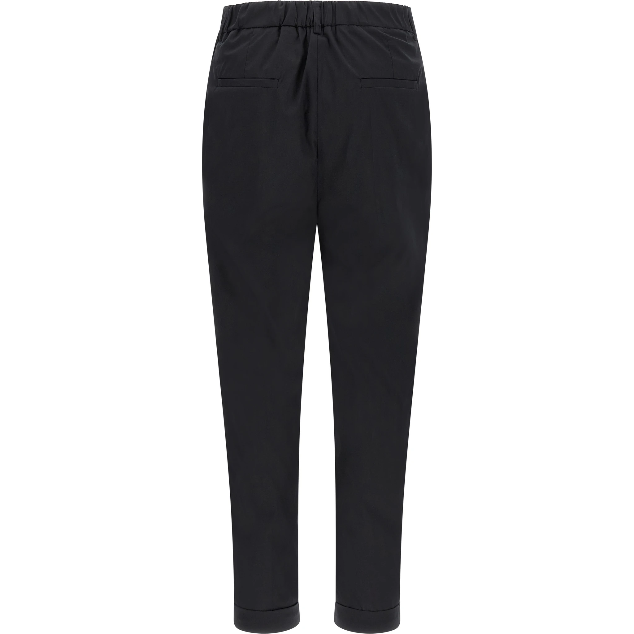 Black Cotton Casual Pants